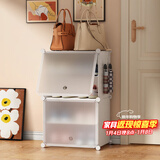 安尔雅超薄鞋柜门口简易鞋架玄关多层防尘收纳架树脂组装柜 单列四层白