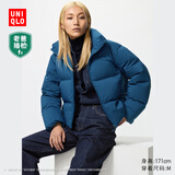 优衣库女装无缝羽绒短茄克/老爸评测外套夹克25秋冬478578 68 深蓝色 M /160/84A