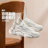 361°运动鞋女萌爪春夏季透气复古老爹小白厚底休闲鞋子女682436710-1
