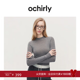 OCHIRLY【特享折扣】澳大利亚100%美丽诺羊毛半高领毛衣女高级冬 灰色 L