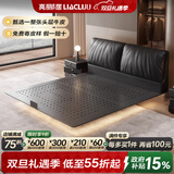 亮郦居政府补贴碳素钢悬浮床大象耳朵床真皮不锈钢豪华大婚床钢架黑色 【头层牛皮】单床+深睡控温0压床垫 【3A高碳钢床板】1.8*2m框架