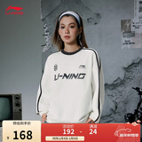 李宁加绒保暖套头卫衣男女同款冬季抗静电抗菌运动上衣AWDVC87