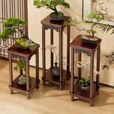 尔思家花架落地式室内花架实木架客厅高级感花架花盆架盆栽置物架绿植架 胡桃色小号窄款【30*30*60】
