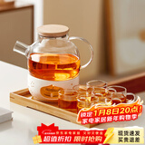 忆壶茶暖茶温茶炉陶瓷底座加热保温炉耐热玻璃花茶壶煮茶器蜡烛加热火炉 【力荐套装】1000ml壶9件套