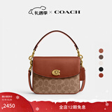蔻驰（COACH）【圣诞礼物】经典标志CASSIE19号单肩斜挎包翻盖冬季女包 棕黄色锈色（新版）