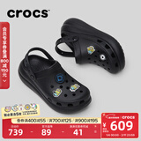 卡骆驰（CROCS）檀健次同款经典泡芙洞洞鞋百舒适男沙滩鞋女鞋休闲鞋|207521 黑色-001(含智必星) 36 (220mm) 37