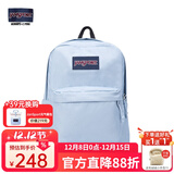 JANSPORT杰斯伯双肩包女学生旅行包26L旅行轻便透气书包男背包 4QUT7G7 雾霾蓝-侧边袋