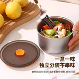 收米（ShouMi）带黑色密封盖保鲜碗冰箱收纳盒食材分装盒野餐盒 黑色盖不锈钢密封保鲜碗