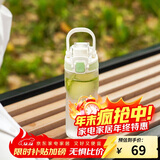 乐扣乐扣（LOCK&LOCK）人鱼线塑料运动水杯夏天便携水壶带刻度提手男女水杯子520ML绿色