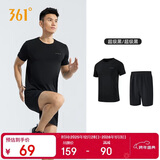 361°跑步运动套装男休闲健身宽松短袖短裤夏季男两件套652414001H-3