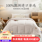 远梦被子澳洲进口羊毛双层芯被秋冬四季被加厚羊毛被双人冬季被芯 茶咖（冬被） 200x230cm