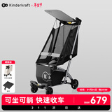 KinderKraft KK口袋推车可坐可躺遛娃神器婴儿礼物轻便折叠高景观溜娃车灰