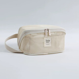 百草园化妆包枕头包便携外出化妆品收纳包大容量洗漱包旅行收纳袋米色