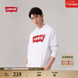 Levi's【特价来袭】李维斯情侣同款经典宽松休闲logo套头连帽卫衣 白色 19622-0018 XS