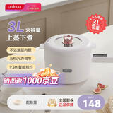 七彩叮当电煮锅 电热锅 多功能锅小电锅宿舍迷你家用涮电炒锅火锅多用途便携不粘智能定时小煮锅 3L 电子屏-蒸笼款