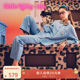 野兽派家居（tbh）三丽鸥Hello Kitty天丝棉家居服套装可外穿睡衣 长款 牛仔豹纹 S