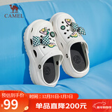 骆驼（CAMEL）洞洞鞋女时髦DIY原创鞋花松糕厚底凉拖鞋 L24M071642 白色 36/37 