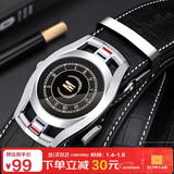 马莎兰缇(MashaLanti)男士皮带鳄鱼纹头层牛皮腰带自动扣裤带父亲节生日礼物实用送爸爸男朋友老公