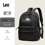 Lee书包女初高中生大容量休闲轻便双肩包大学生旅行电脑包 曜石黑