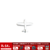 马登福叔美式复古925纯银飞机项链小闪电毛衣链挂脖银饰牛皮绳吊坠男女 飞机