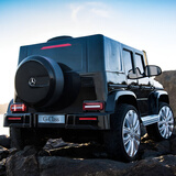 贝瑞佳奔驰儿童电动车四轮四驱玩具可坐人宝宝小孩摇摆遥控越野充电童车 烤漆黑+软轮+四驱皮座+摇摆+蓝牙音乐+全配置