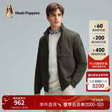 暇步士（Hush Puppies）男装春季立领休闲短款夹克外套 074深绿1 L