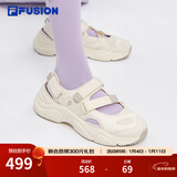 斐乐（FILA）FUSION斐乐玛丽珍凉鞋女鞋新款凉拖魔术贴海螺沙滩鞋 古白色/燕麦色-AO 37.5