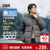 森马（Semir）轻松羽绒丨羽绒服男冬季三防外套90绒厚款立领面包服109724113102