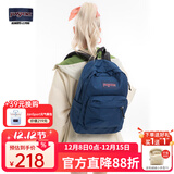 JANSPORT杰斯伯双肩包女学生旅行包26L旅行轻便透气书包男背包 4QUT003 海军蓝/藏青色-侧边袋