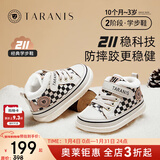 泰兰尼斯秋冬季新款学步鞋中高帮男宝宝鞋气泵防滑防踢机能鞋子 白/黑 冬季加绒选大一码 22 鞋内长14.5cm适合脚长13.5