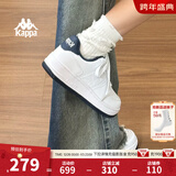Kappa卡帕背靠背女鞋冬季厚底小白鞋子女板鞋新款情侣鞋百搭休闲运动鞋 经典白/海昌蓝 35