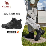 骆驼（CAMEL）加绒女鞋高帮休闲父亲秋冬保暖棉鞋 K24C36L3627 黑色 37