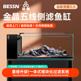 BESSN贝森25年新款侧滤金晶五线超白玻璃鱼缸血脉觉醒80*30*30cm基础款