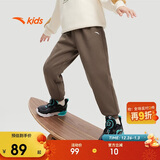 安踏儿童裤子男女大童2024冬季加绒保暖针织运动长裤A72447703