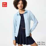 优衣库女装实测UPF100+AIRism防紫外线网眼开衫防晒465748 476113 476113/61水蓝色 XL