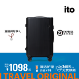 ITO行李箱旅行箱大容量万向轮轻便小型短途箱密码箱登机箱一代拉杆箱 经典条纹-炭黑 20英寸 可登机|无侧把手