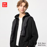 优衣库男装女装连帽拉链运动开衫长袖外套休闲卫衣479800 475380 479800/09黑色 S