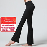 CONNY高腰提臀瑜伽裤女外穿舞蹈练功裤宽松广场舞服装跳舞裤跑步运动裤 黑色精纺棉适中款 2XL