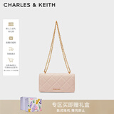 CHARLES&KEITH质感菱格链条小方钱包女包包女包生日礼物新年礼物CK6-10680924 Light Pink浅粉色 XS