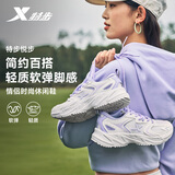 特步悦步丨女鞋运动休闲老爹鞋秋冬保暖2025新款革网防滑耐磨鞋子女