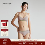 Calvin Klein内衣女士美拉德提花轻运动舒适ck薄垫柔软上托无钢圈美背文胸 PET-灰咖色 L