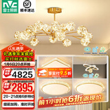 雷士（NVC）北欧现代轻奢智能网红led萤光客厅吊灯餐厅吊灯中山灯具灯饰套餐 萤光吊杆套餐【三室两厅B】