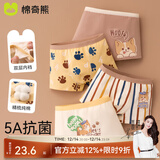 棉奇熊男童内裤儿童纯棉四角短裤宝宝中大童男孩男小童平角裤95%棉4条装 萌宠柯基-精梳纯棉无骨款- 4条 100 -S码【体重15-25斤】