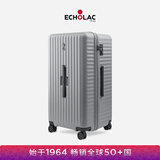 爱可乐（Echolac）超大容量拉杆箱方形旅行箱TSA密码锁箱行李箱PC183K浅灰色26吋