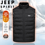 JEEP SPIRIT吉普羽绒马甲秋冬季男士轻薄马夹坎肩休闲百搭羽绒服 黑色 2XL