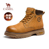 骆驼（CAMEL）王俊凯同款冬加绒户外工装马丁大黄靴男 G15W136025R 沙漠黄 43