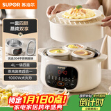 苏泊尔（SUPOR）电炖锅 电炖盅  隔水炖煮 家用煮粥煲汤锅燕窝炖盅 钢胆直炖 炖汤锅一盅四胆4L 上蒸下炖DZ25YC893