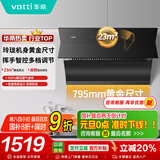 华帝（VATTI）抽吸油烟机800mm小尺寸 23风量大吸力侧吸家用自动清洗油烟机燃气灶套装i11171 一级能效 以旧换新 单烟机丨23m³大风量/灵巧机身