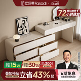 法莎蒂实木梳妆台卧室现代简约收纳化妆桌一体轻奢烤漆梳妆桌MD 1m梳妆台+1.2m边柜+妆镜