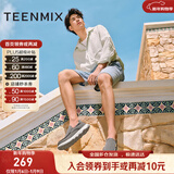 天美意男鞋舒适懒人软底帆布鞋一脚蹬男休闲布鞋 灰色 41